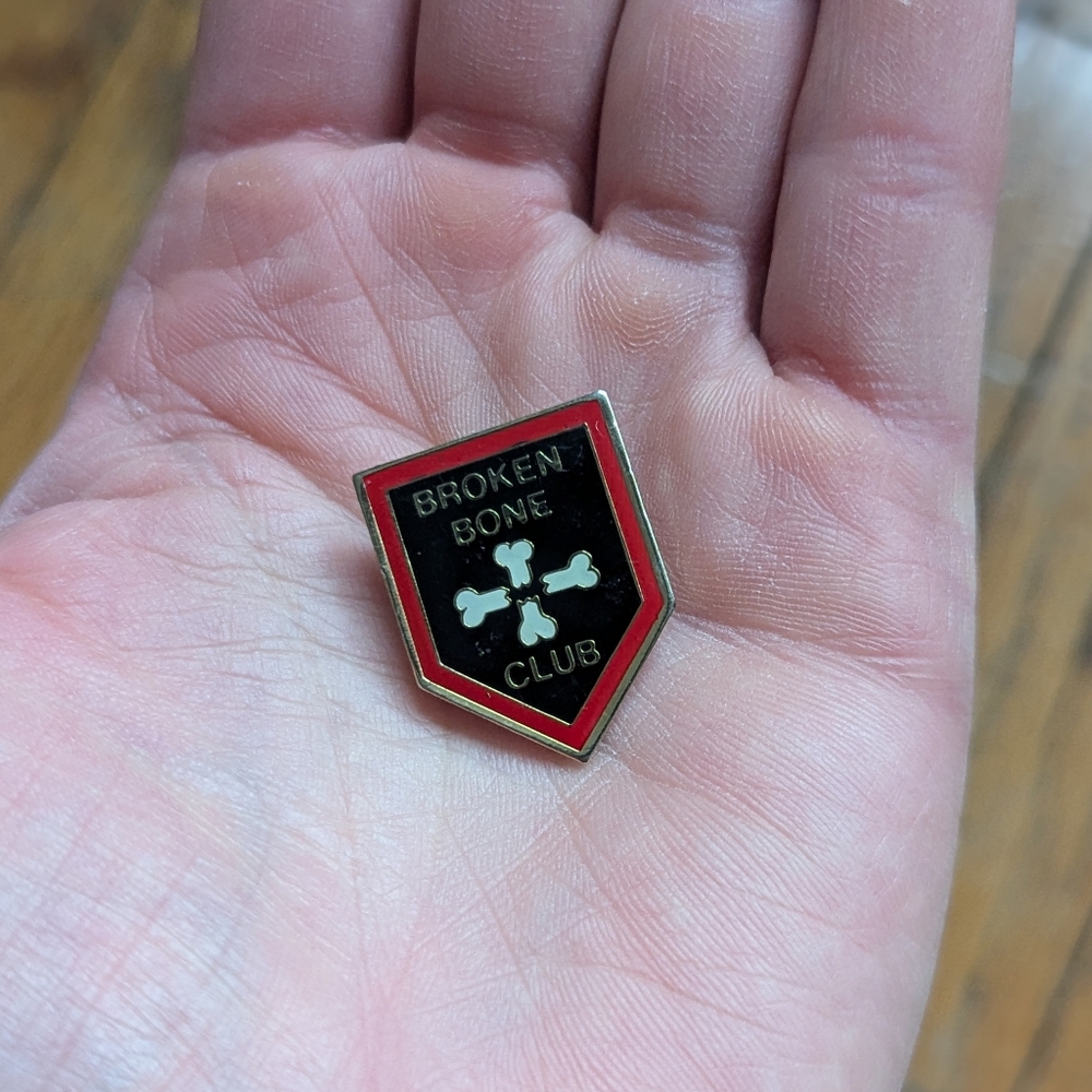 Red and Black Broken Bone Club Pin